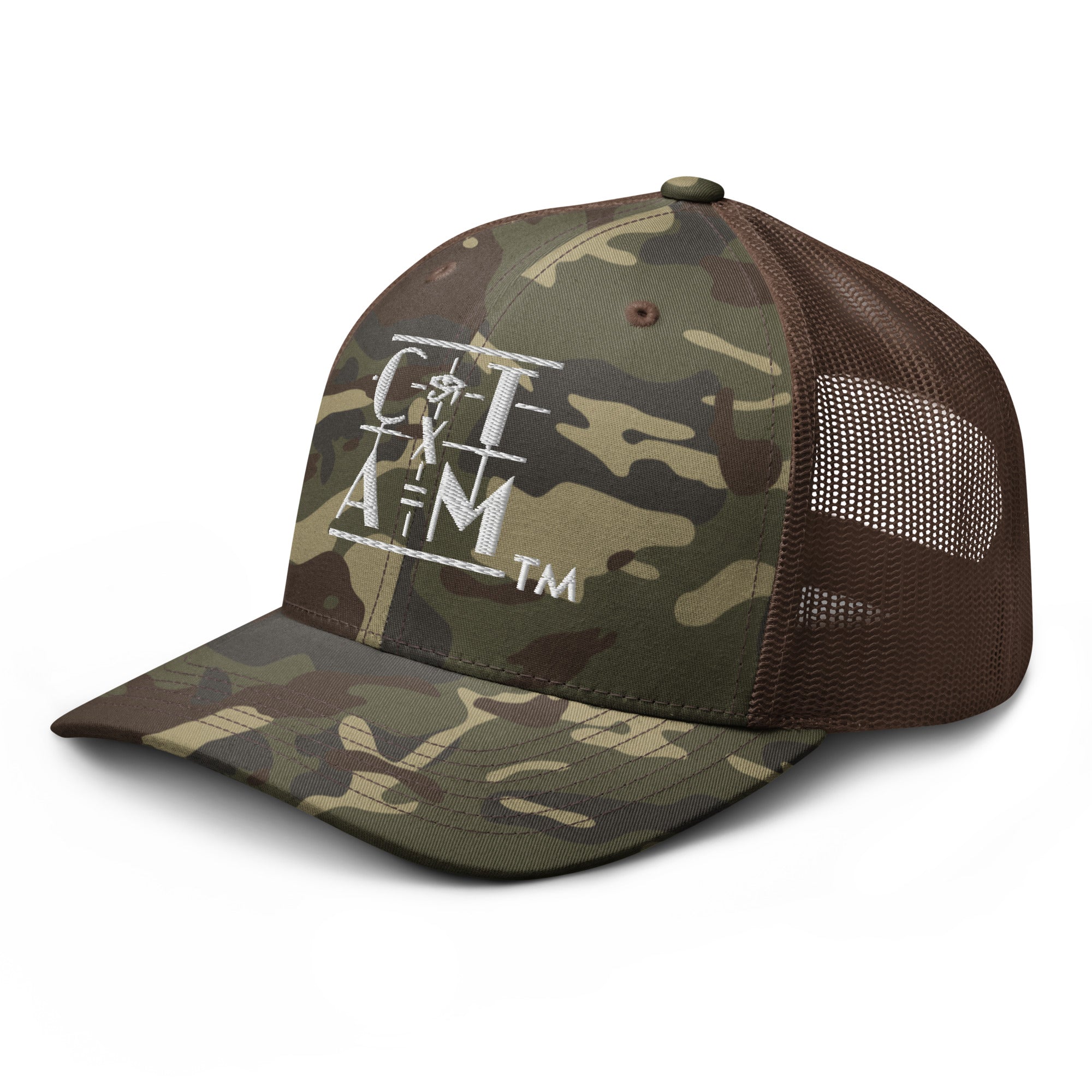 "CONSCIOUS THOUGHT..."  Camouflage trucker hat  {{TRADEMARKED}}™️