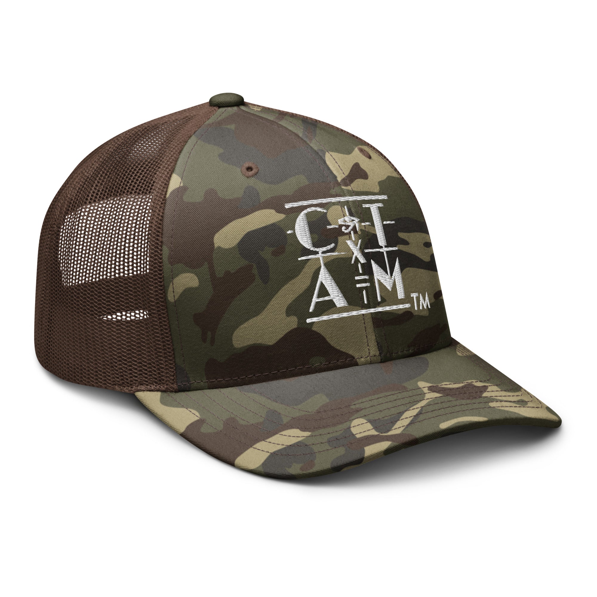 "CONSCIOUS THOUGHT..."  Camouflage trucker hat  {{TRADEMARKED}}™️