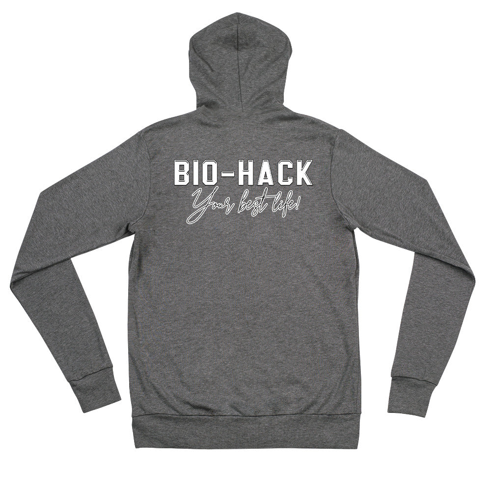 BIO-HACK Unisex zip hoodie {{TRADEMARKED}}™️