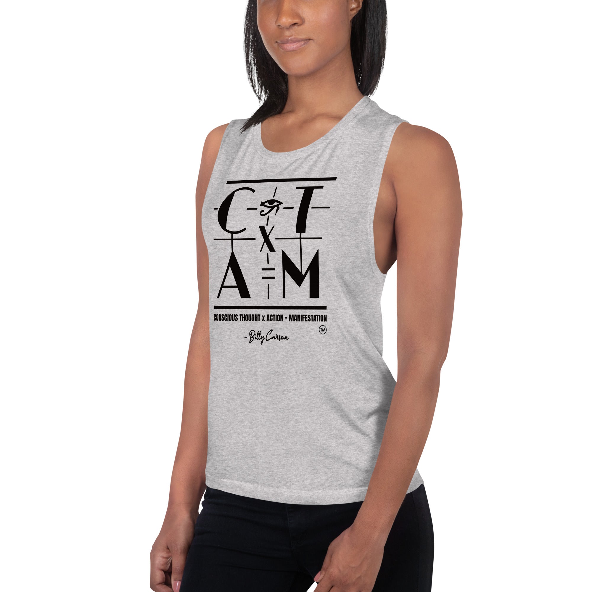 "CONSCIOUS THOUGHT..." Ladies’ Muscle Tank {{TRADEMARKED}}™️