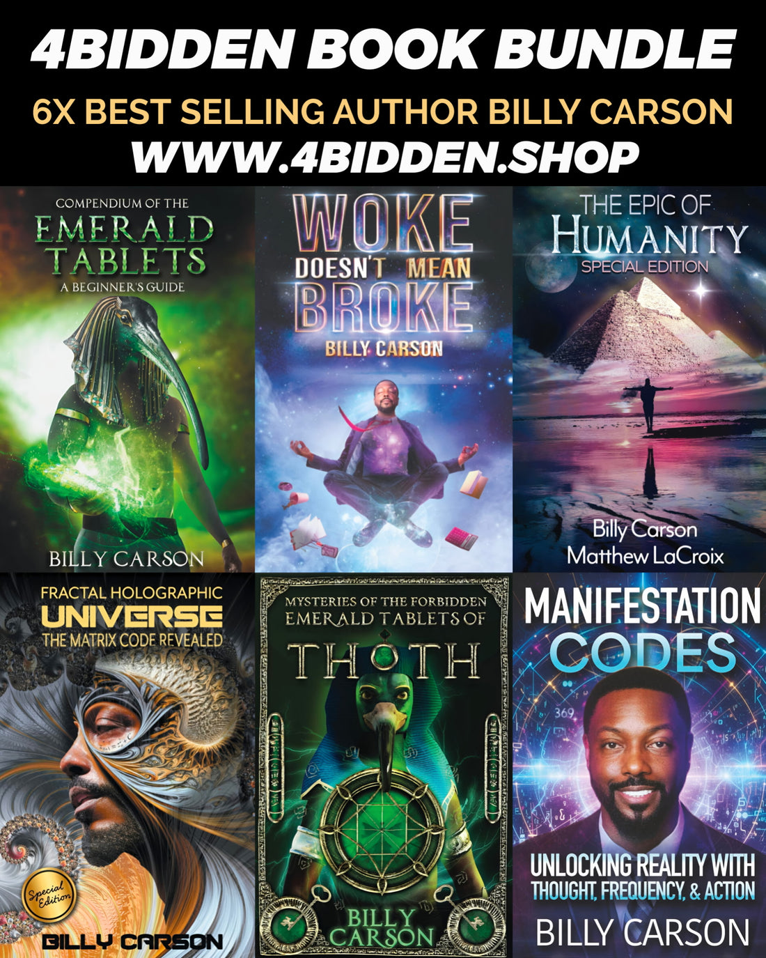 4Bidden Book Bundle 6x Best Selling Author Billy Carson
