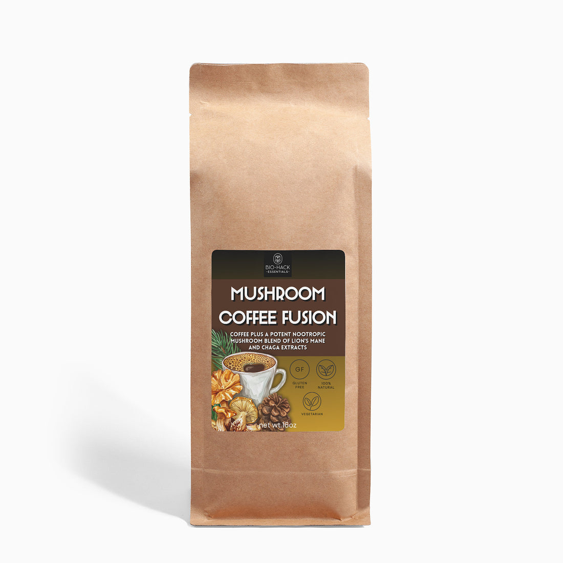 Mushroom Coffee Fusion - Lion’s Mane &amp; Chaga 16oz