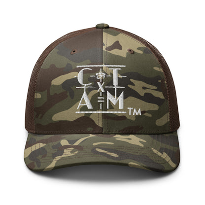 &quot;CONSCIOUS THOUGHT...&quot;  Camouflage trucker hat  {{TRADEMARKED}}