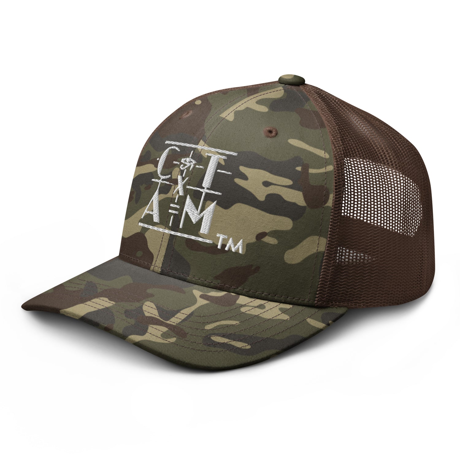 &quot;CONSCIOUS THOUGHT...&quot;  Camouflage trucker hat  {{TRADEMARKED}}