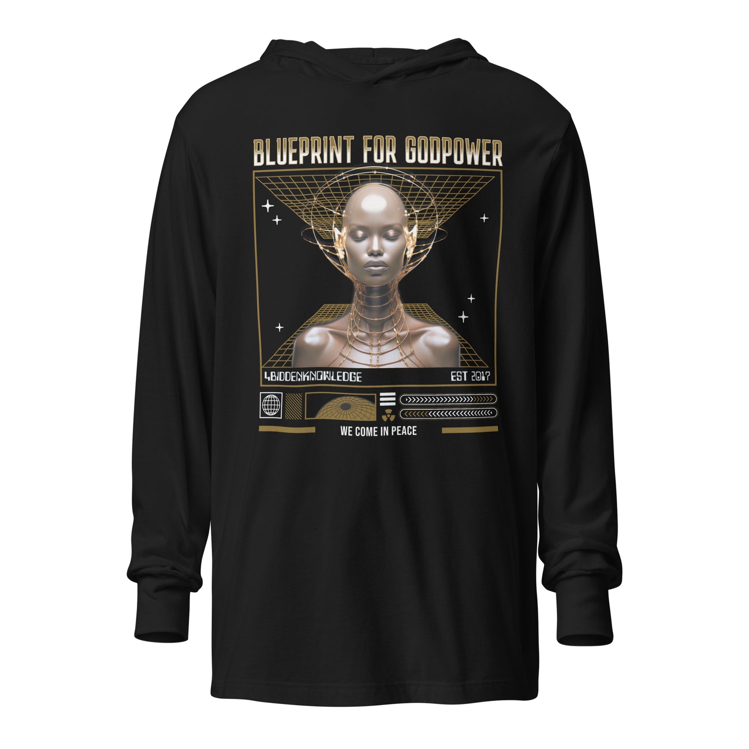 BluePrint for GodPower Hooded long-sleeve tee {{TRADEMARKED}}™️