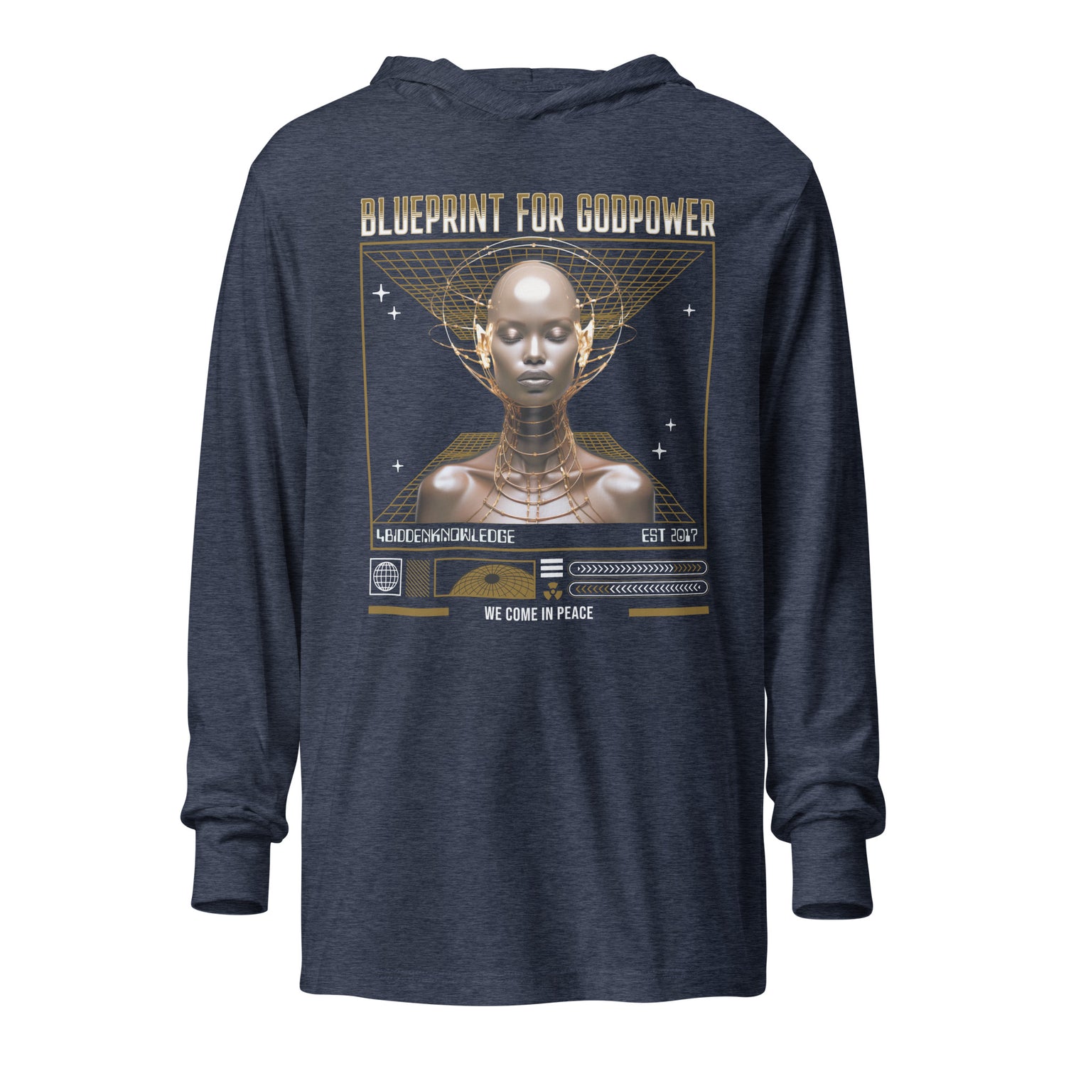 BluePrint for GodPower Hooded long-sleeve tee {{TRADEMARKED}}™️