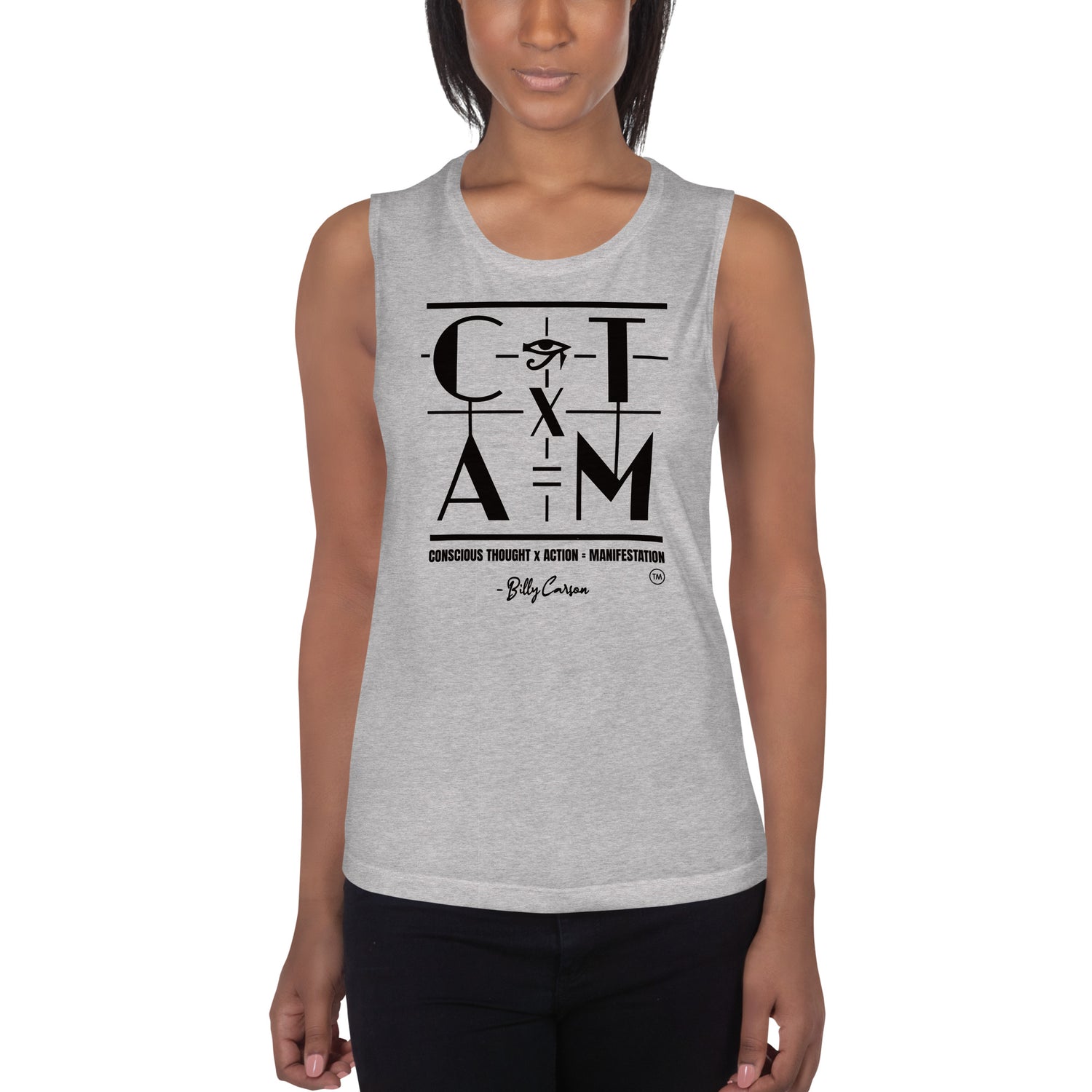 &quot;CONSCIOUS THOUGHT...&quot; Ladies’ Muscle Tank {{TRADEMARKED}}