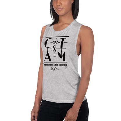 &quot;CONSCIOUS THOUGHT...&quot; Ladies’ Muscle Tank {{TRADEMARKED}}