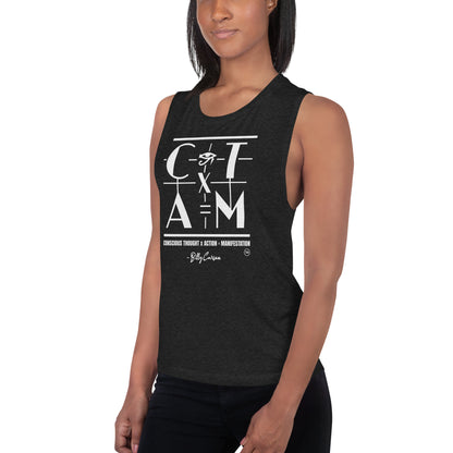 &quot;CONSCIOUS THOUGHT...&quot; Ladies’ Muscle Tank {{TRADEMARKED}}