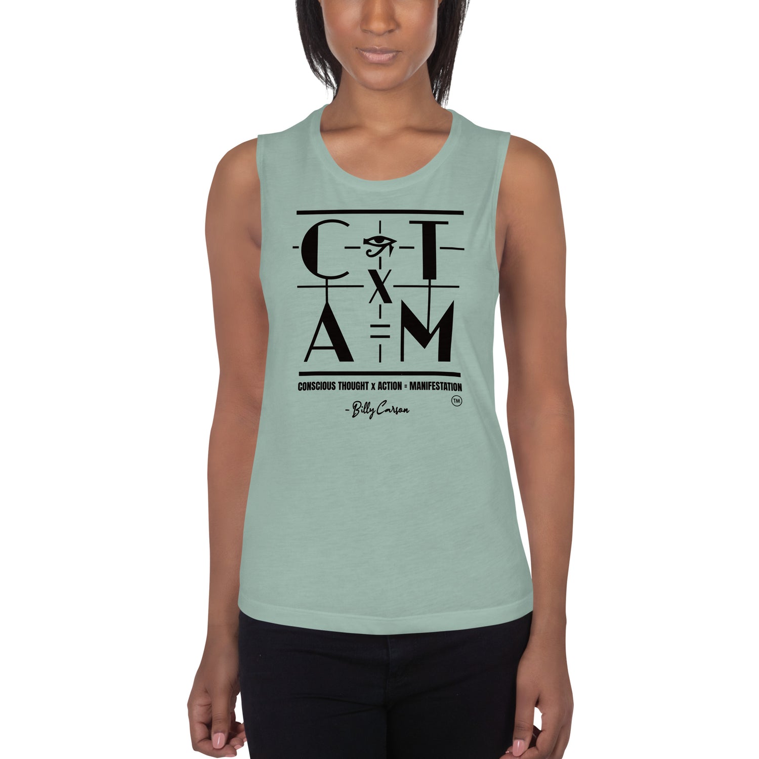 &quot;CONSCIOUS THOUGHT...&quot; Ladies’ Muscle Tank {{TRADEMARKED}}