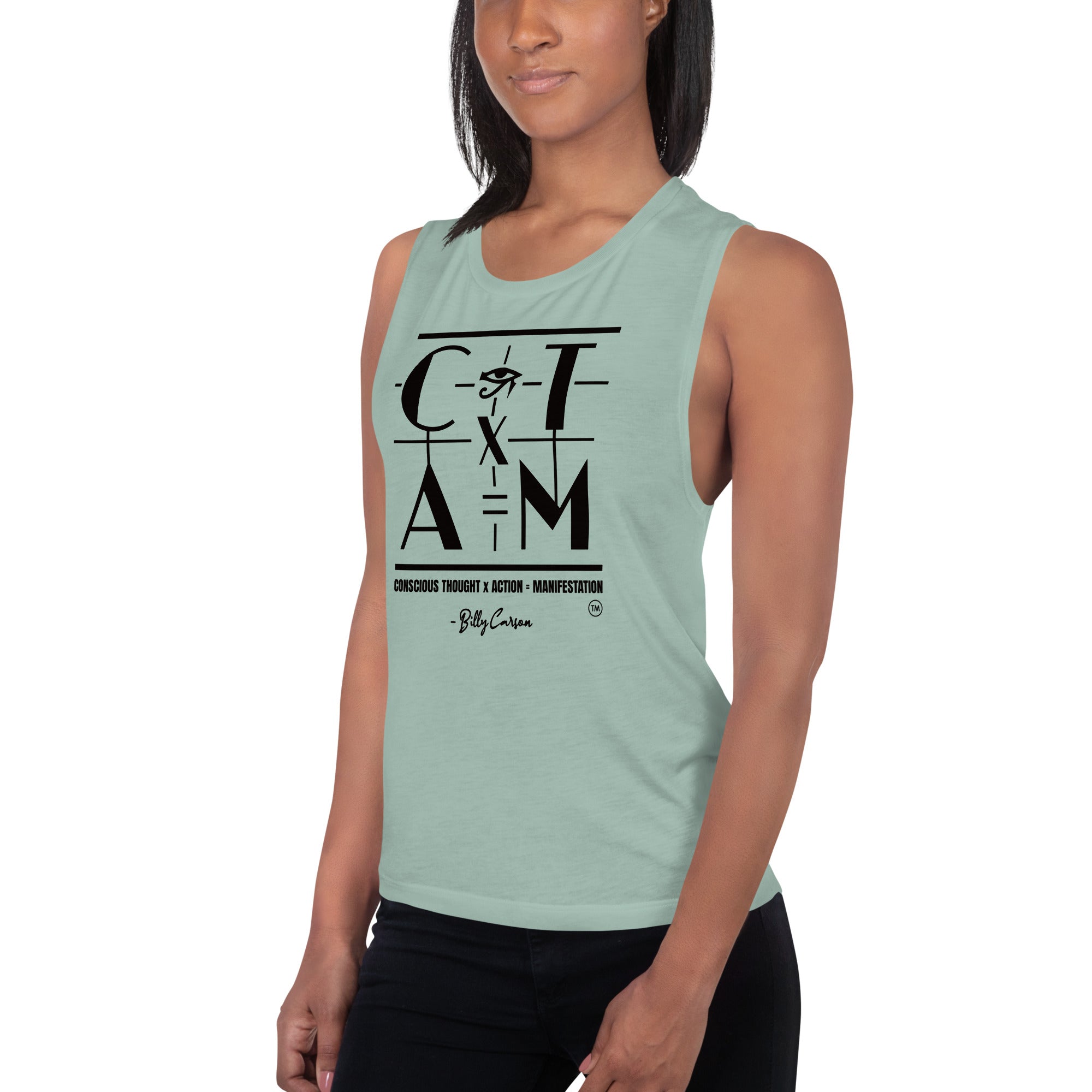 &quot;CONSCIOUS THOUGHT...&quot; Ladies’ Muscle Tank {{TRADEMARKED}}