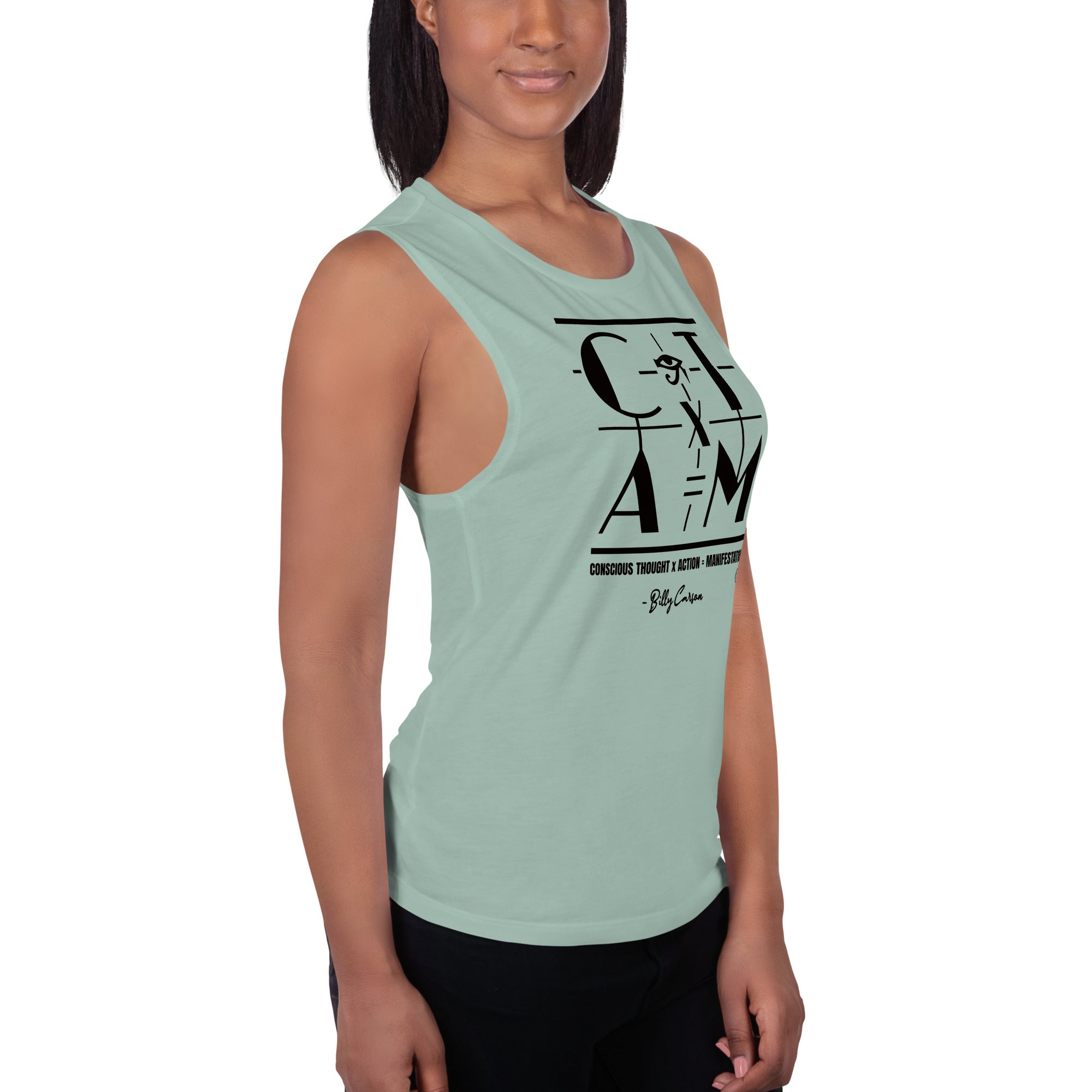 &quot;CONSCIOUS THOUGHT...&quot; Ladies’ Muscle Tank {{TRADEMARKED}}