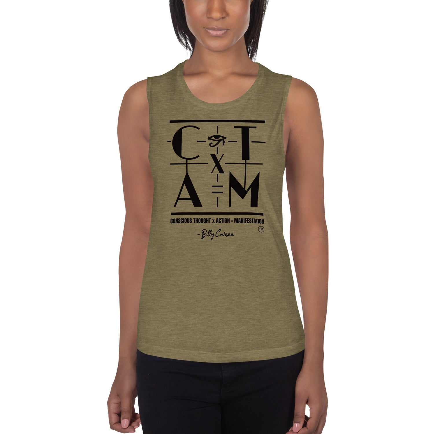 &quot;CONSCIOUS THOUGHT...&quot; Ladies’ Muscle Tank {{TRADEMARKED}}