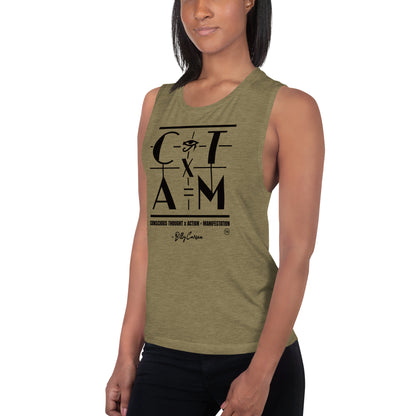 &quot;CONSCIOUS THOUGHT...&quot; Ladies’ Muscle Tank {{TRADEMARKED}}