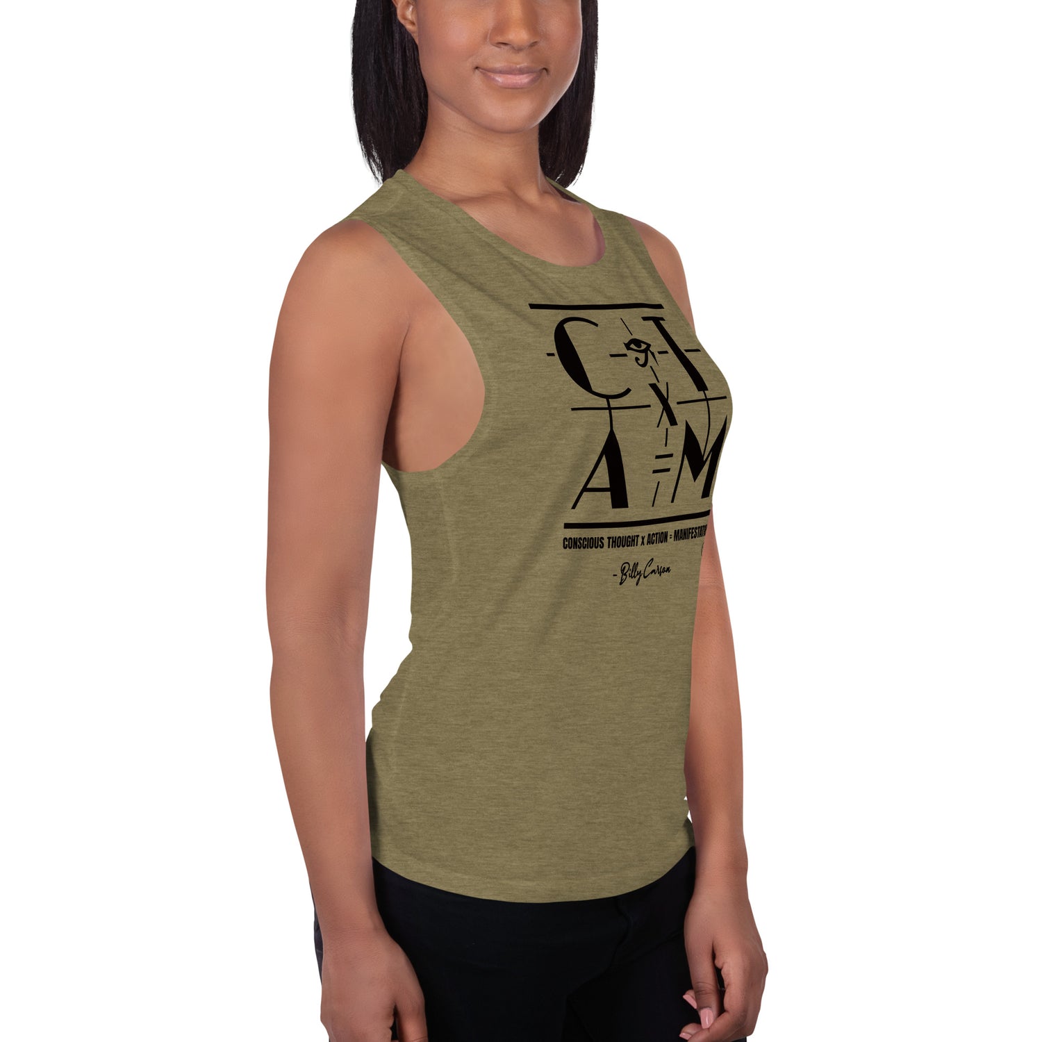 &quot;CONSCIOUS THOUGHT...&quot; Ladies’ Muscle Tank {{TRADEMARKED}}