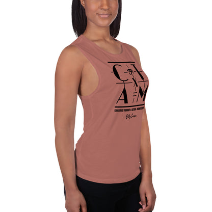 &quot;CONSCIOUS THOUGHT...&quot; Ladies’ Muscle Tank {{TRADEMARKED}}