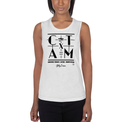 &quot;CONSCIOUS THOUGHT...&quot; Ladies’ Muscle Tank {{TRADEMARKED}}