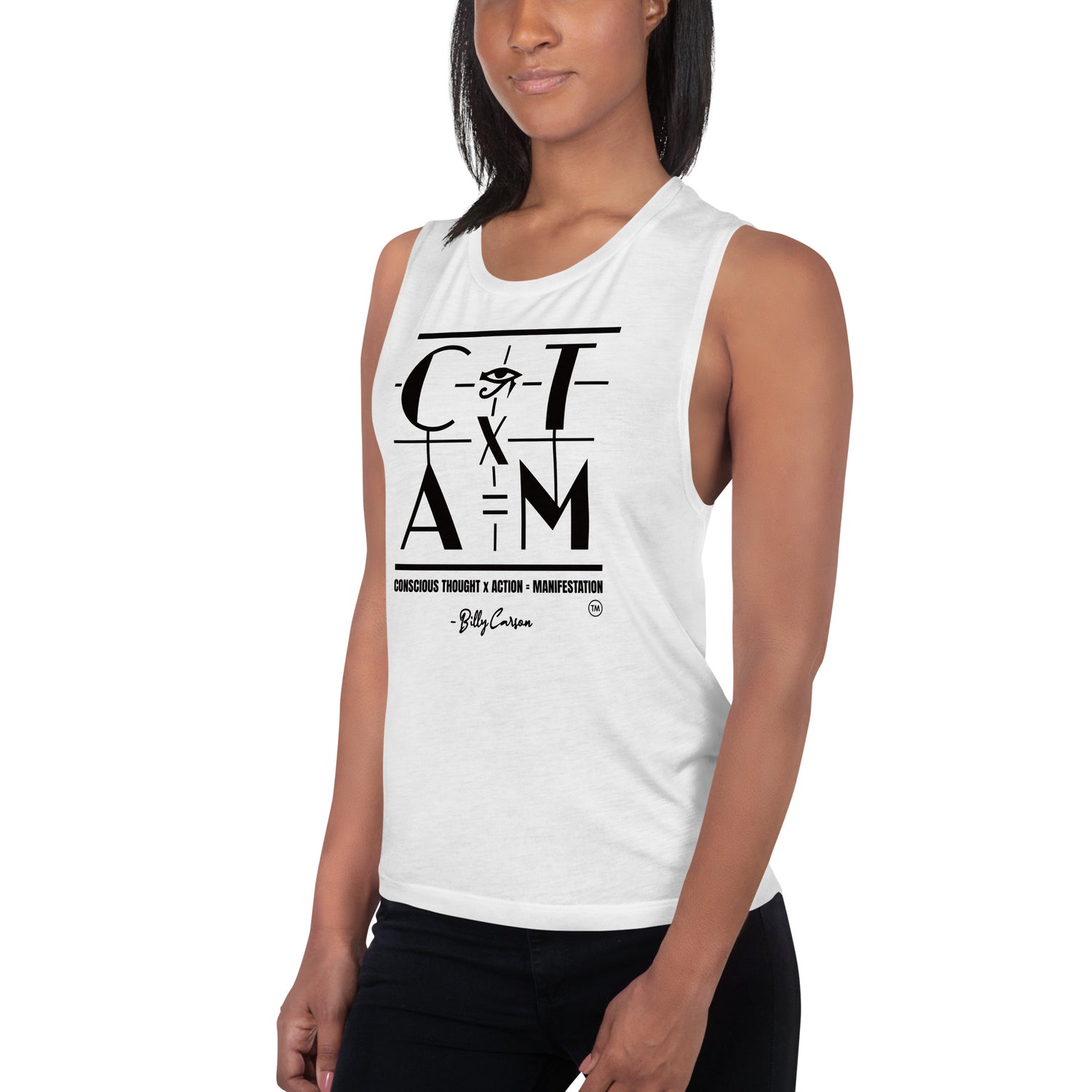 &quot;CONSCIOUS THOUGHT...&quot; Ladies’ Muscle Tank {{TRADEMARKED}}