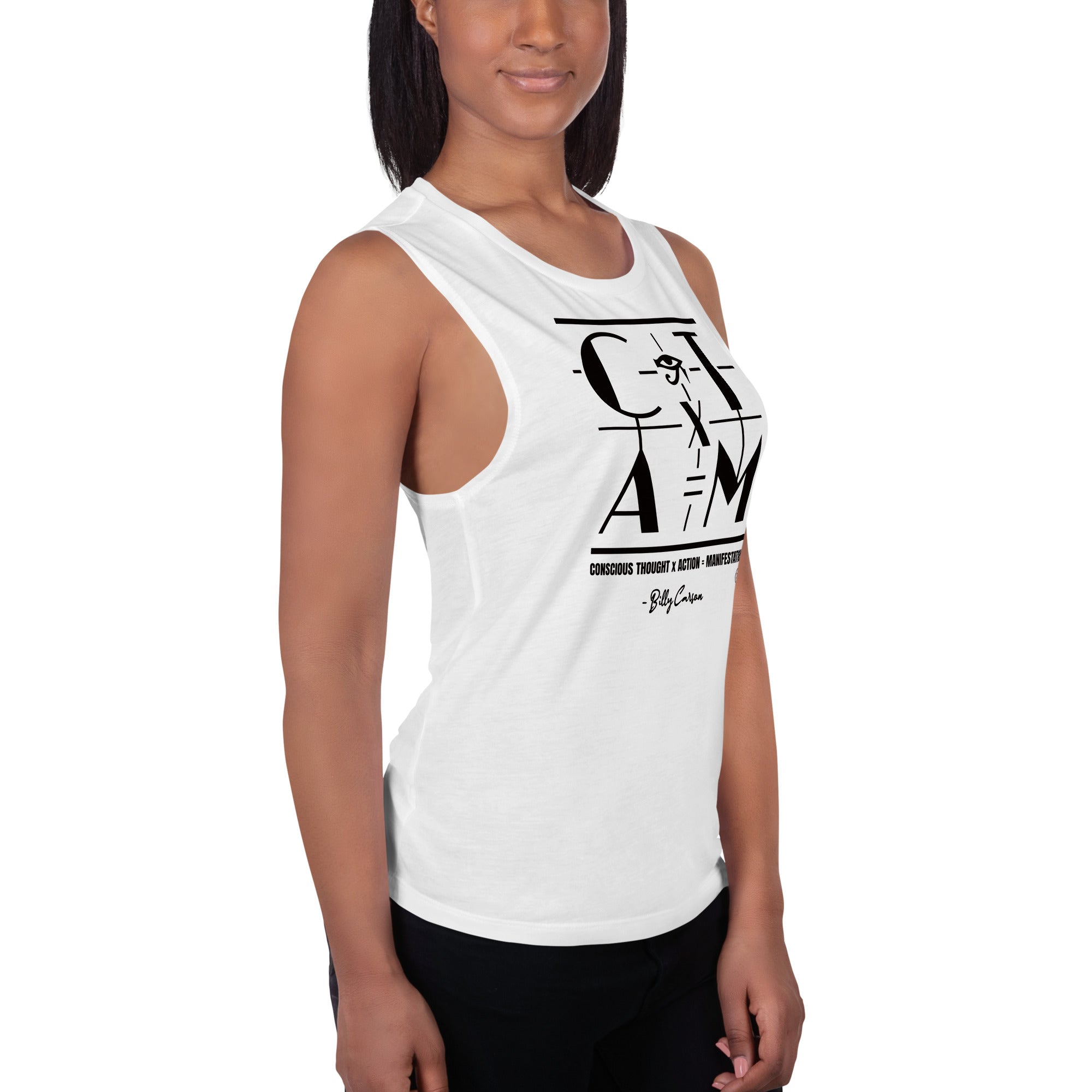 &quot;CONSCIOUS THOUGHT...&quot; Ladies’ Muscle Tank {{TRADEMARKED}}